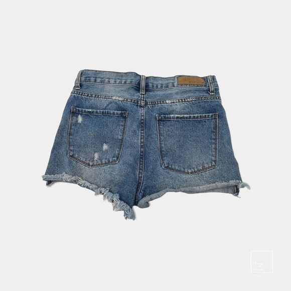 Denim Colab cut off denim jean shorts women's size 30 blue white - Picture 2 of 12